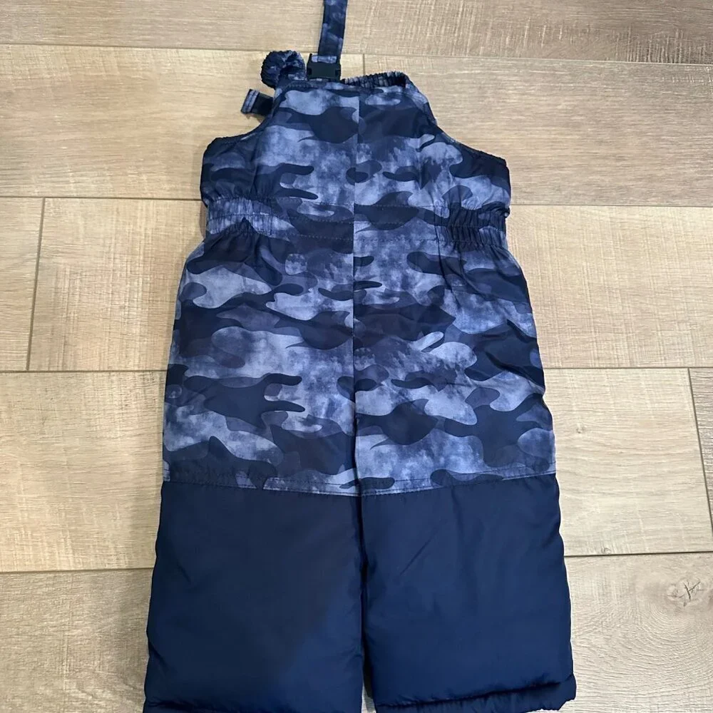 OSHKOSH BLUE CAMO WINTER BIB OVERALLS SNOW PANTS 12 MONTHS